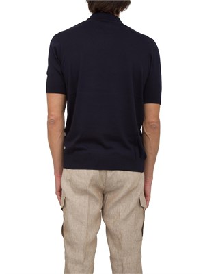 Polo Peserico in filato di seta e cotone blu in UOMO
