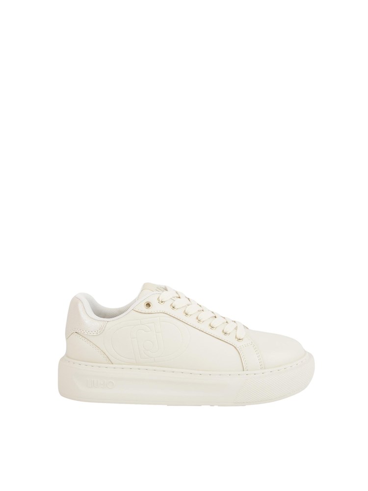 Sneakers Liu Jo in pelle bianco panna e oro