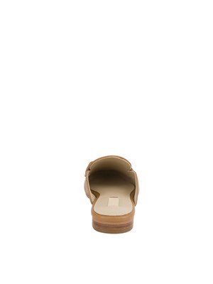 Slippers Liu Jo in pelle color cuoio con logo in DONNA