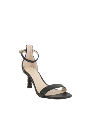 Sandali con tacco logato Liu-jo nero in DONNA