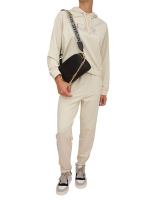 Tuta donna EA7 Emporio Armani in misto cotone e modal beige con logo metallizzato in DONNA