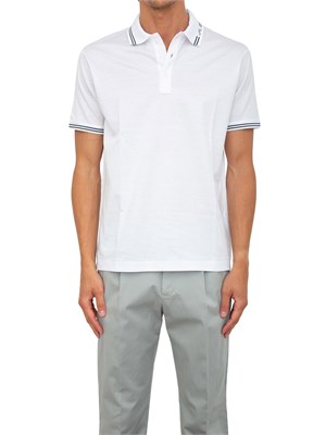 Polo Paul&Shark bianco con dettagli righe a contrasto in UOMO
