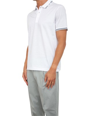 Polo Paul[and]Shark bianco con dettagli righe a contrasto in UOMO