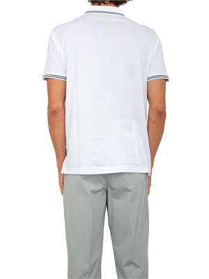 Polo Paul[and]Shark bianco con dettagli righe a contrasto in UOMO