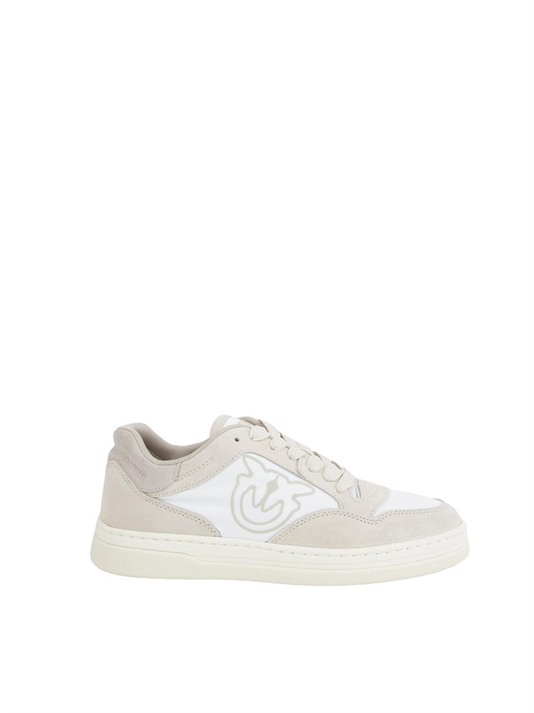 Sneakers beige Pinko in pelle con logo lato