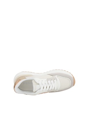 Sneaker Pinko chunky laminate con logo beige in DONNA