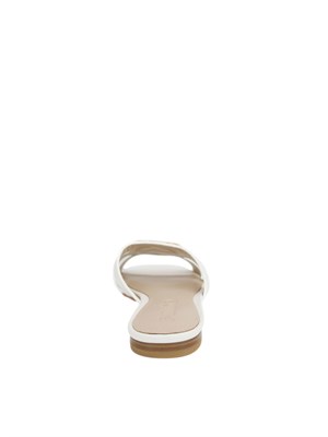 Ciabattine bianche Pinko in nappa con logo uccellini in DONNA