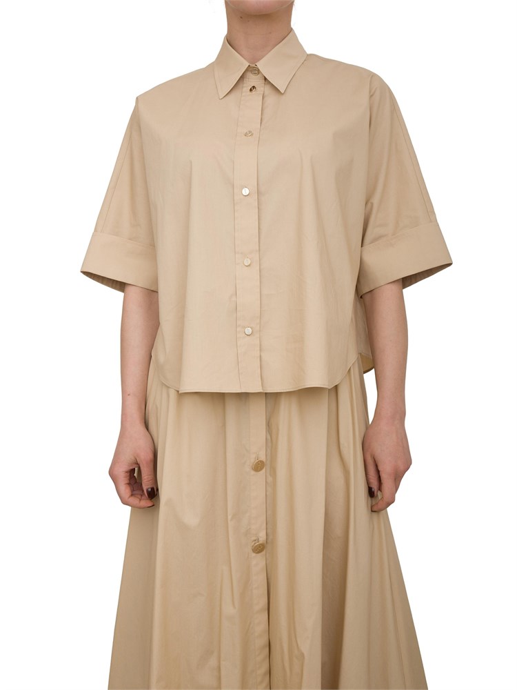 Camicia boxy Liu-jo beige in cotone