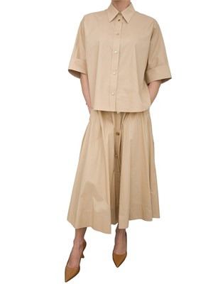 Camicia boxy Liu-jo beige in cotone in DONNA