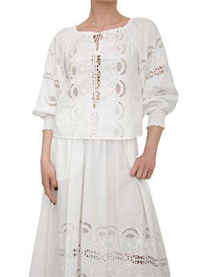 Blusa Liu-jo in cotone con ricami bianco in DONNA