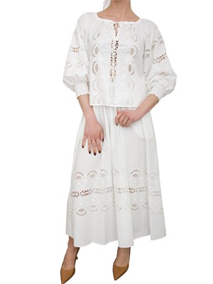 Blusa Liu-jo in cotone con ricami bianco in DONNA