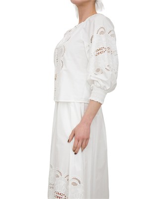 Blusa Liu-jo in cotone con ricami bianco in DONNA