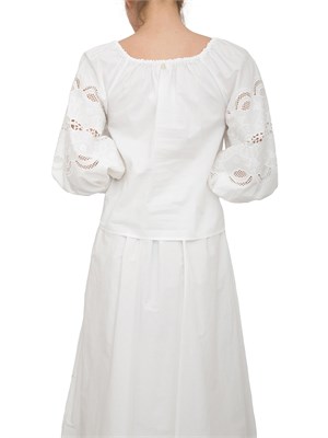Blusa Liu-jo in cotone con ricami bianco in DONNA