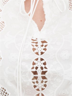 Blusa Liu-jo in cotone con ricami bianco in DONNA
