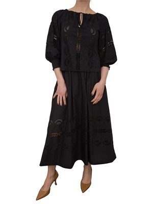 Blusa Liu-jo in cotone con ricami nero in DONNA