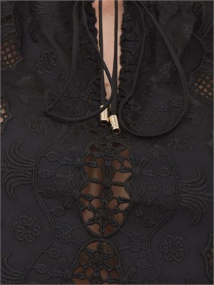 Blusa Liu-jo in cotone con ricami nero in DONNA