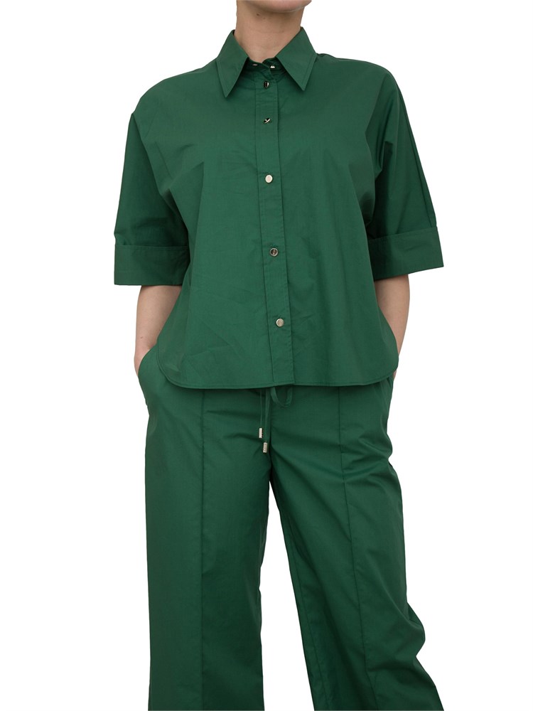Camicia boxy Liu-jo verde in cotone