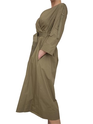 Abito midi Liu-Jo in popeline con cintura verde in DONNA