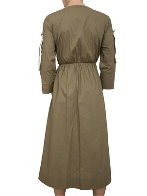 Abito midi Liu-Jo in popeline con cintura verde in DONNA
