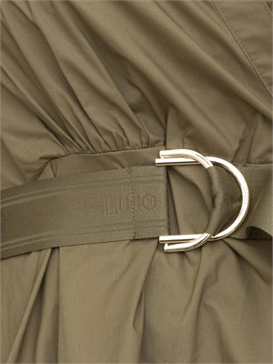 Abito midi Liu-Jo in popeline con cintura verde in DONNA