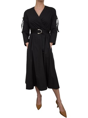 Abito midi Liu-Jo in popeline con cintura nero in DONNA