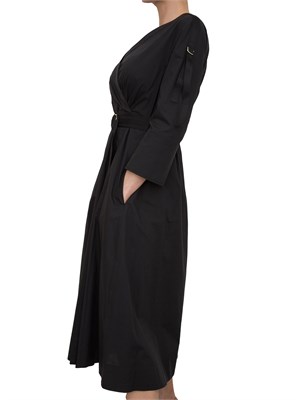 Abito midi Liu-Jo in popeline con cintura nero in DONNA