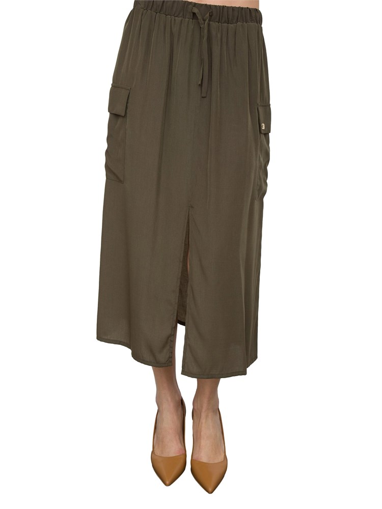 Gonna longuette cargo Liu-jo verde