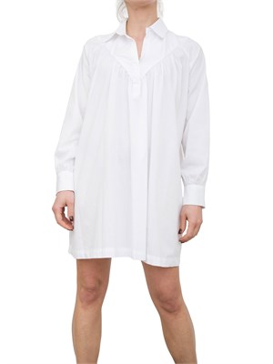 Abito in popeline Liu-jo bianco con placca logo sul retro in DONNA