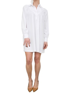 Abito in popeline Liu-jo bianco con placca logo sul retro in DONNA