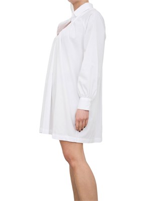 Abito in popeline Liu-jo bianco con placca logo sul retro in DONNA
