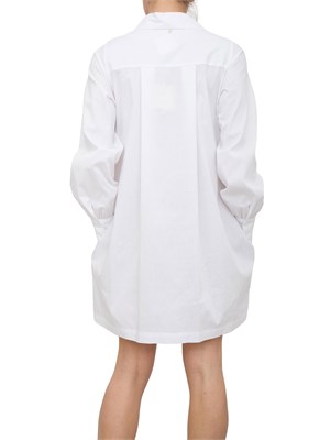 Abito in popeline Liu-jo bianco con placca logo sul retro in DONNA