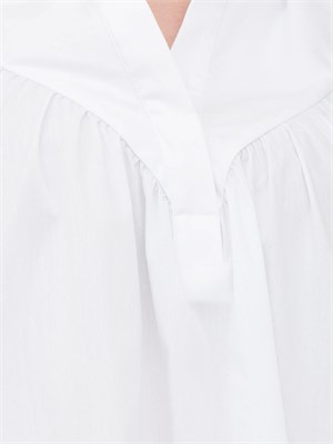 Abito in popeline Liu-jo bianco con placca logo sul retro in DONNA