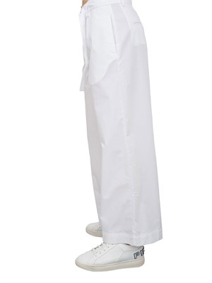 Pantaloni Liu-Jo a palazzo cropped con cintura bianco in DONNA