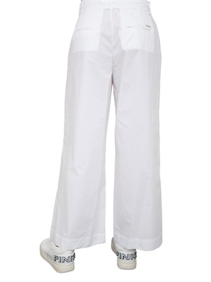 Pantaloni Liu-Jo a palazzo cropped con cintura bianco in DONNA