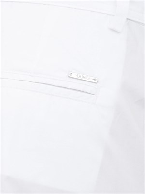 Pantaloni Liu-Jo a palazzo cropped con cintura bianco in DONNA