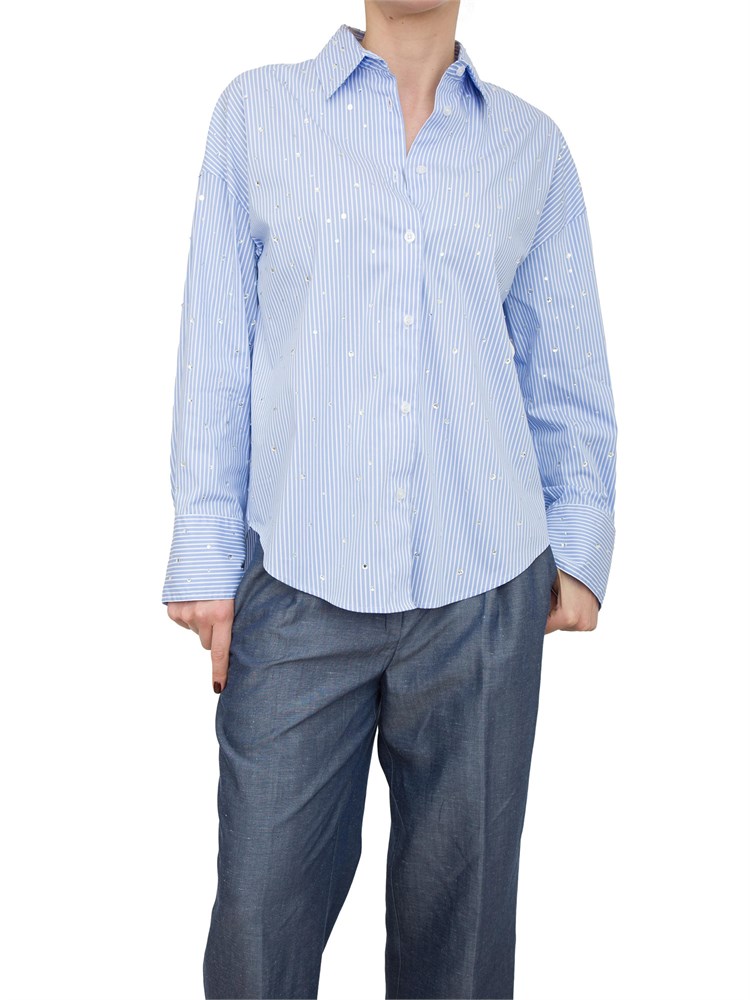 Camicia Liu-jo in misto cotone con strass applicati