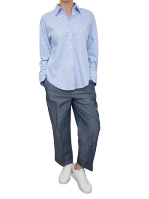 Camicia Liu-jo in misto cotone con strass applicati in DONNA