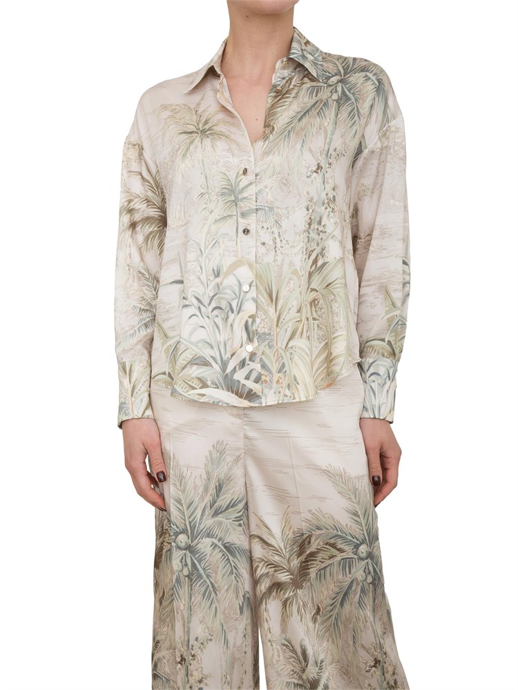 Camicia in twill Liu-jo con stampa tropicale