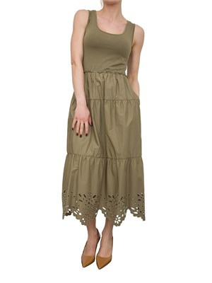 Abito Liu-Jo verde in cotone con ricami in DONNA