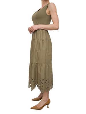 Abito Liu-Jo verde in cotone con ricami in DONNA