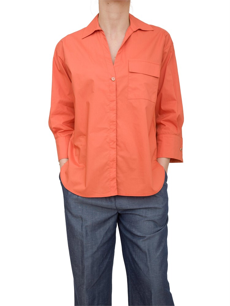 Camicia Liu-Jo arancione in cotone con stampa
