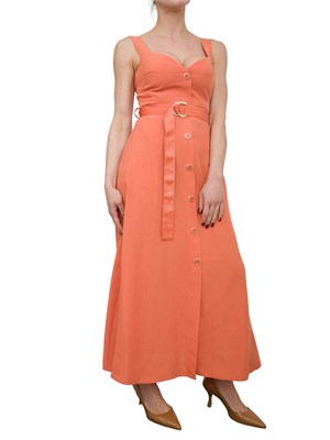 Abito in lino Liu-Jo arancione con cintura in DONNA