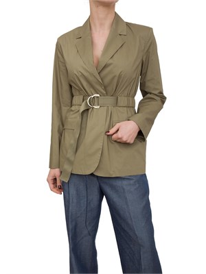 Giacca Liu-Jo in cotone con cintura verde in DONNA