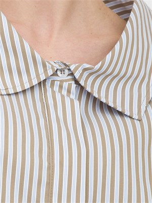 Camicia Liu-Jo in popeline con maxi colletto taupe in DONNA