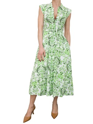 Abito chemisier Liu-jo in popeline verde in DONNA