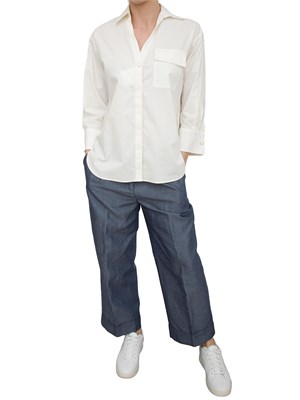 Camicia Liu-Jo bianco in cotone con stampa in DONNA