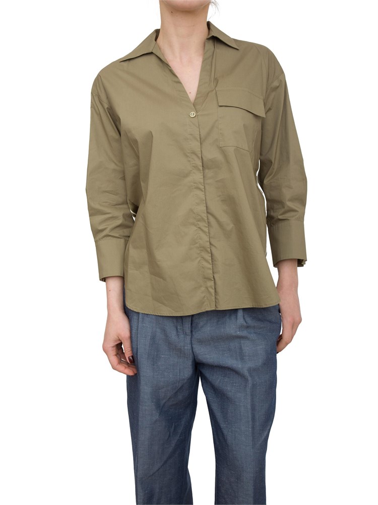 Camicia Liu-Jo verde in cotone con stampa
