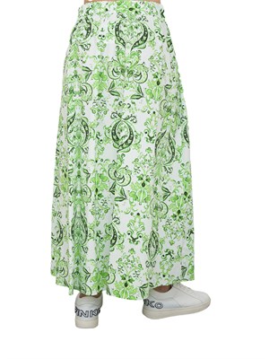 Gonna midi Liu-Jo verde in popeline in DONNA