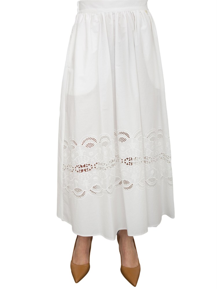 Gonna in cotone Liu-jo con ricamo bianco