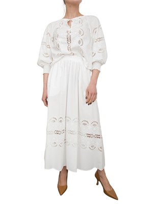 Gonna in cotone Liu-jo con ricamo bianco in DONNA